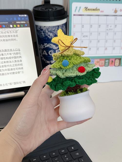 针织圣诞树装饰！圣诞节氛围感自己造